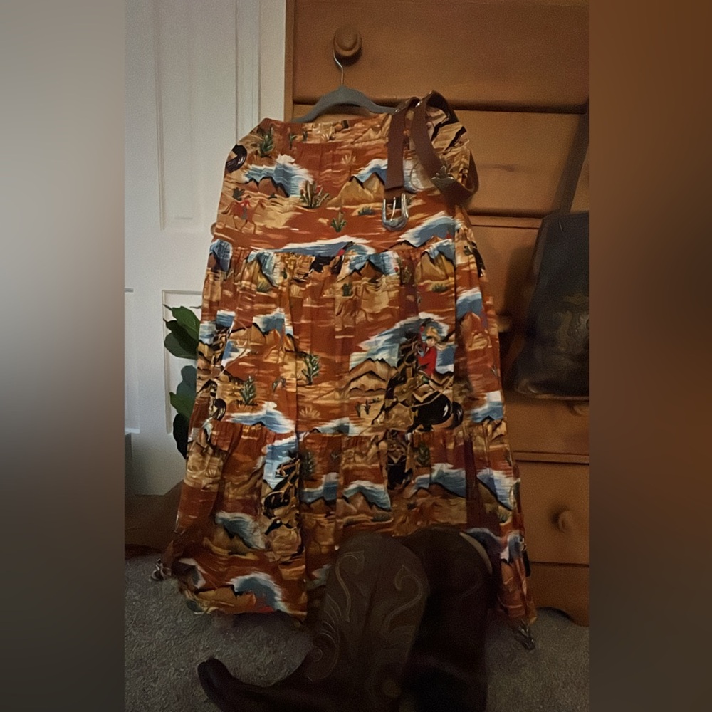Vintage 100% cotton Western Skirt Made in U.S.A.